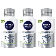 Pack of 3 NIVEA MEN Skin & Stubble Face Moisturiser for Sensitive Skin 125ml