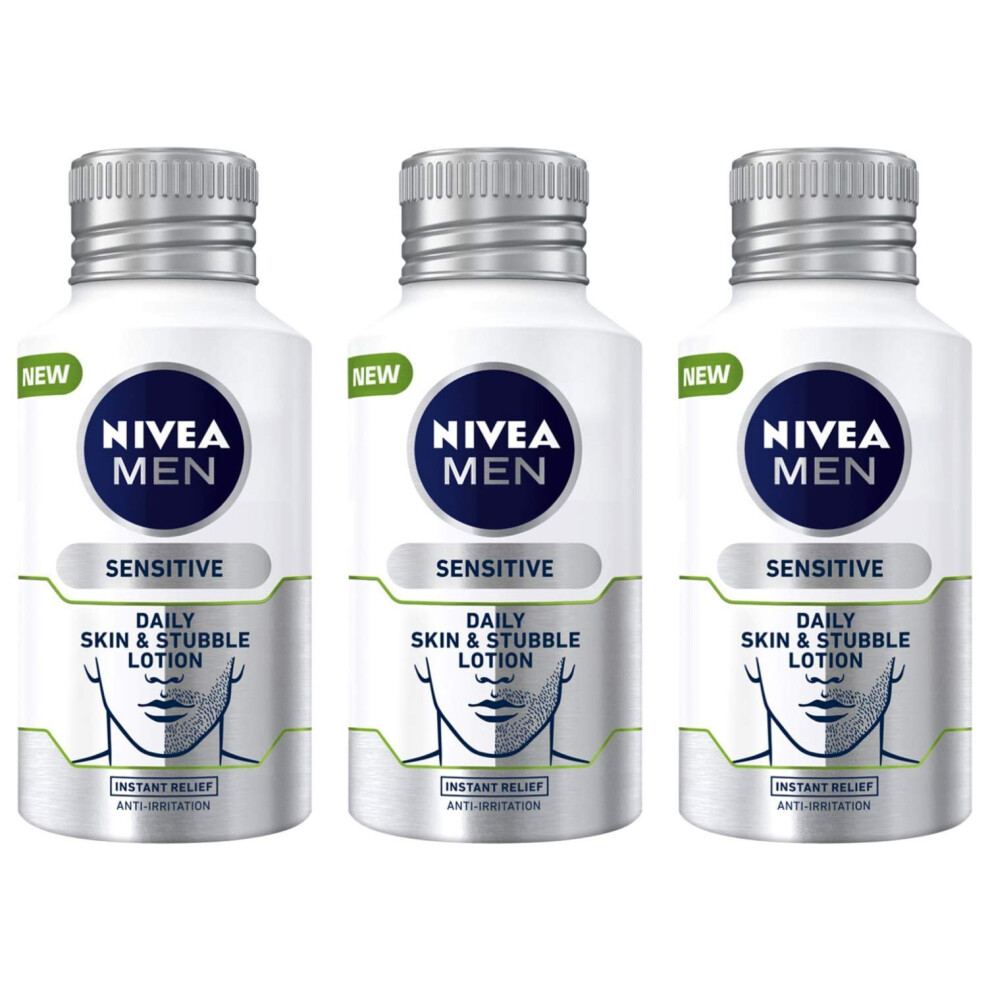 Nivea Pack Of 3 Men Skin & Stubble Face Moisturiser For Sensitive Skin 125Ml