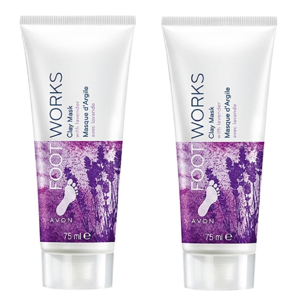 Avon Foot Works Clay Mask With – Pack Of 2 X 75Ml Lavender