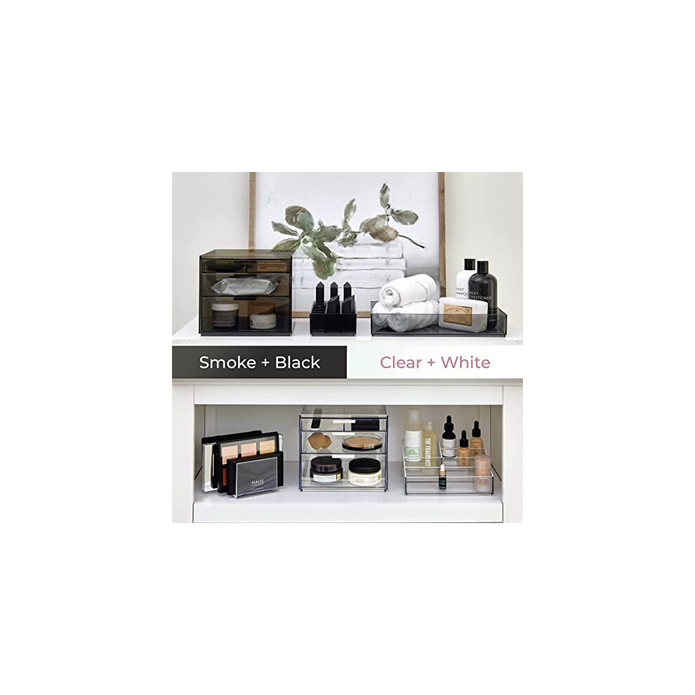 idesign-compartment-divided-lipstick-organiser-from-the-signature-series-by-sarah-tanno--long-rpet-makeup-organiser-storage--makeup-storage-box--smoke
