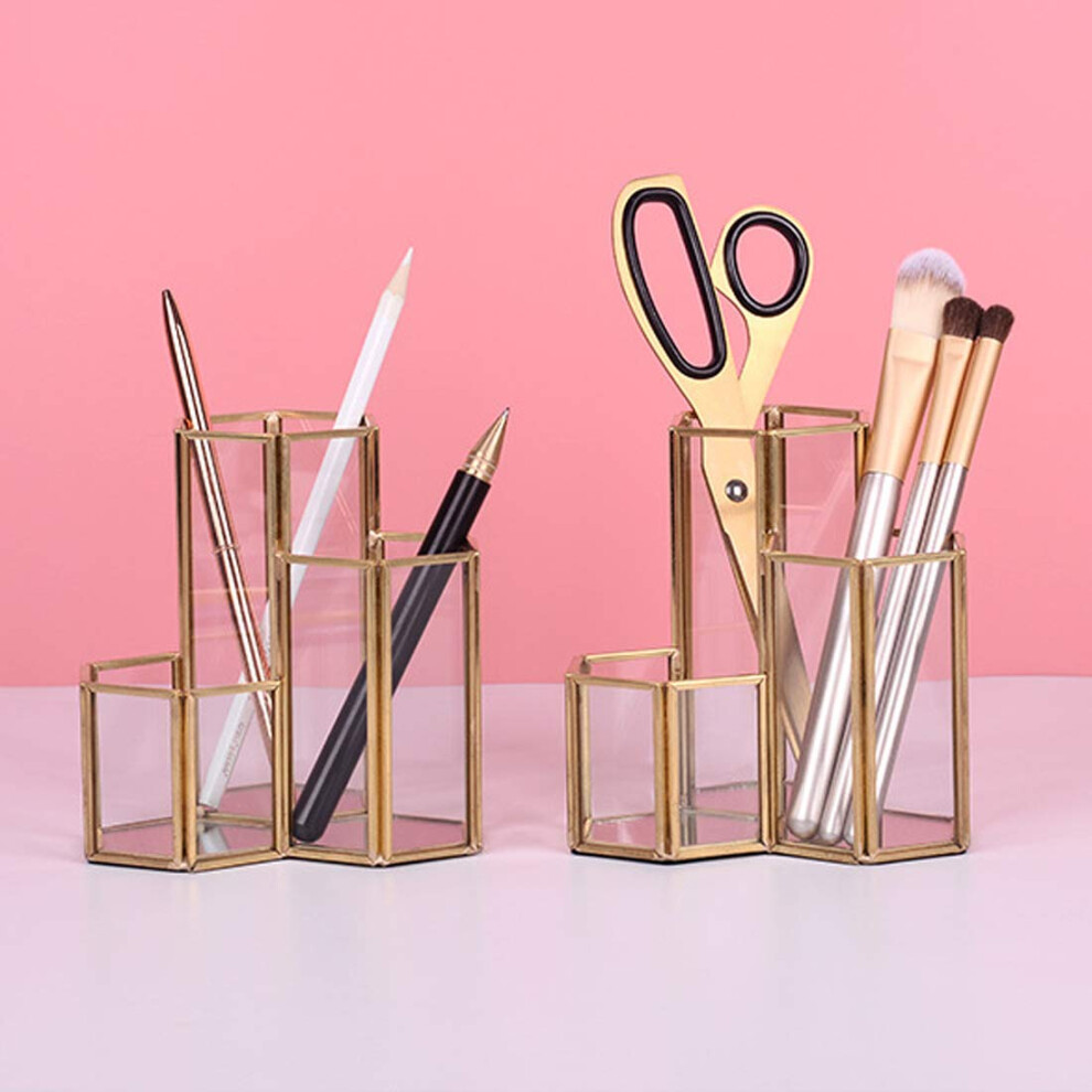 glass-makeup-brush-holder-organizer--3-tube-copper-transparent-cosmetic-holder-hexagon-pen-holder-cosmetic-accessories-storage-box-desk-organizer-for