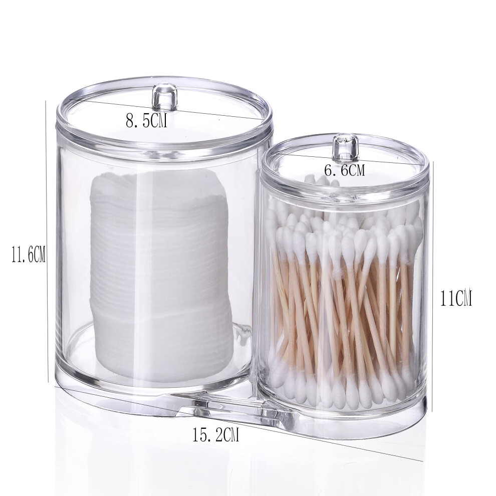 makeup-organizer-cotton-pads-holder-box--bathroom-organiser-jar-set-including-lids--storage-clear-acrylic-organiser-cosmetic-dispenser-divide