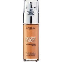 Perfect Match Make-Up, Liquid Foundation with Hyaluronic and Aloe Vera, No. 6.5.D/6.5.W Golden Toffee, 30 ml