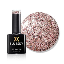 Gel Nail Polish, Razzle Dazzle LT135, Rose Gold Glitter, Long Lasting, Chip Resistant, 10 ml (Requires Drying Under UV LED Lamp)