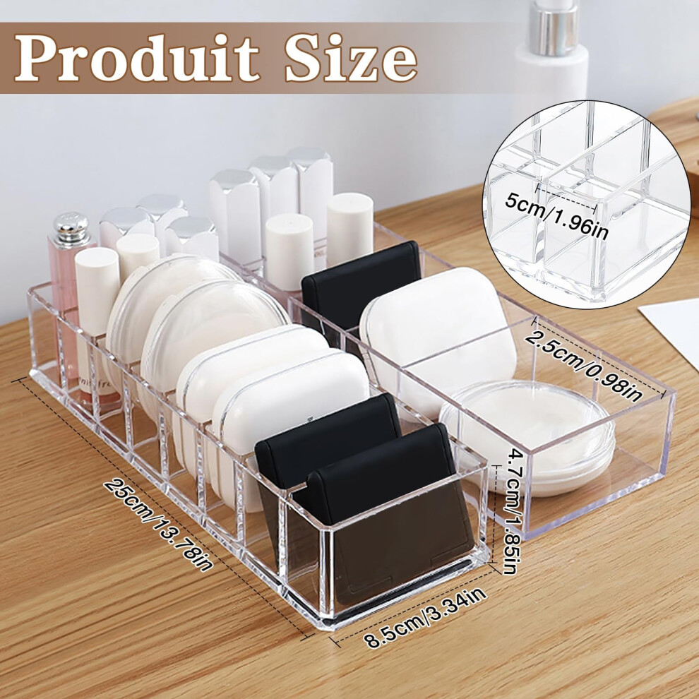 2-pcs-detachable-makeup-organiser--clear-cosmetic-drawer-organiser--eyeshadow-palette-organiser-with-8-compartment--acrylic-makeup-organiser-for