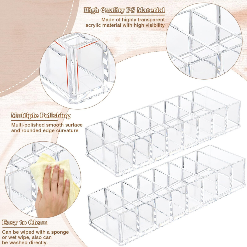 2-pcs-detachable-makeup-organiser--clear-cosmetic-drawer-organiser--eyeshadow-palette-organiser-with-8-compartment--acrylic-makeup-organiser-for