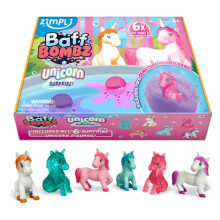 6 x Large 100g Unicorn Surprise Bath BombsFrom Zimpli Kids, 6 Surprise Unicorn Toys Inside! Xmas & Birthday Presents for Children, Bathtub Toys for