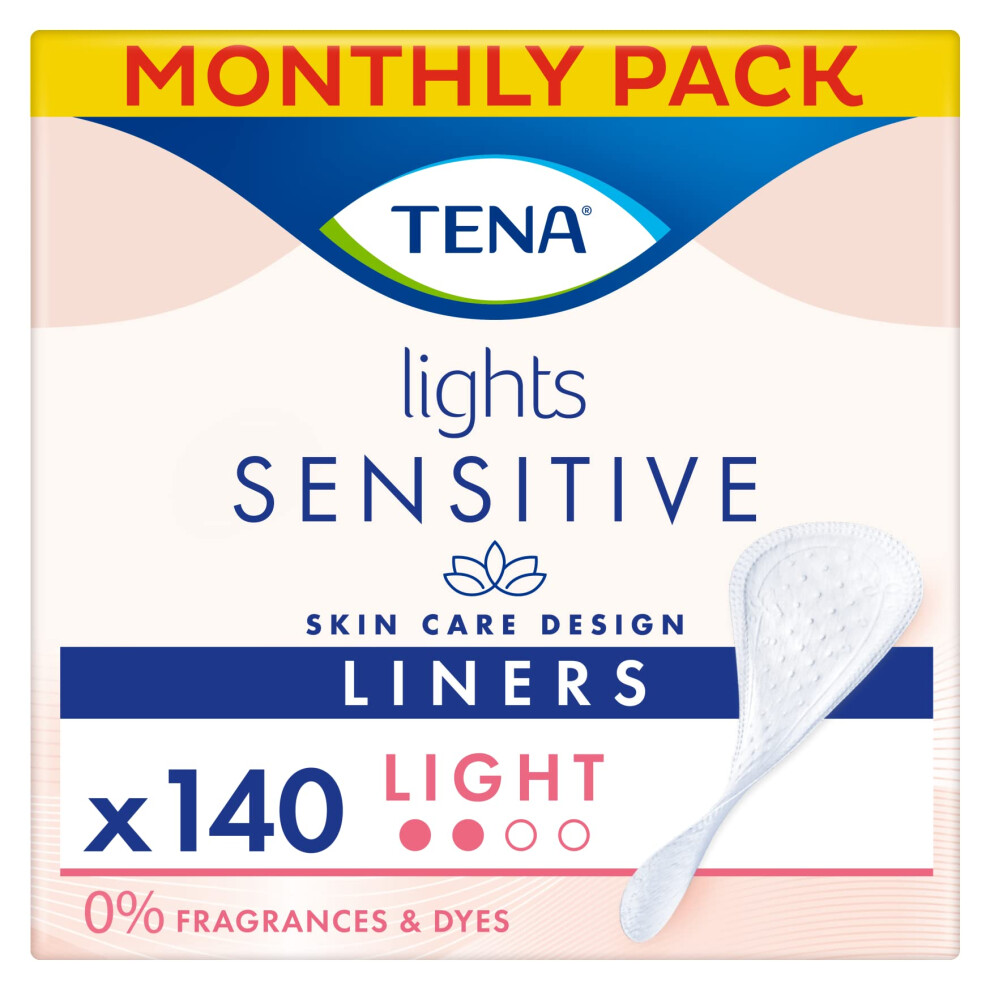 Lights Light Liner, 140 Incontinence Liners ( 28 x 5 packs) for Women with Sensitive Skin, Breathable and Unscented Liner for Light Bladder Weakness