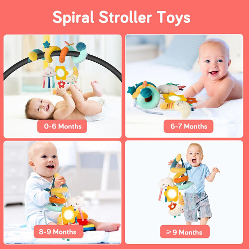 Spiral Pram Toys for Babies 0-6 Months Car Seat Toy, Newborn Toys