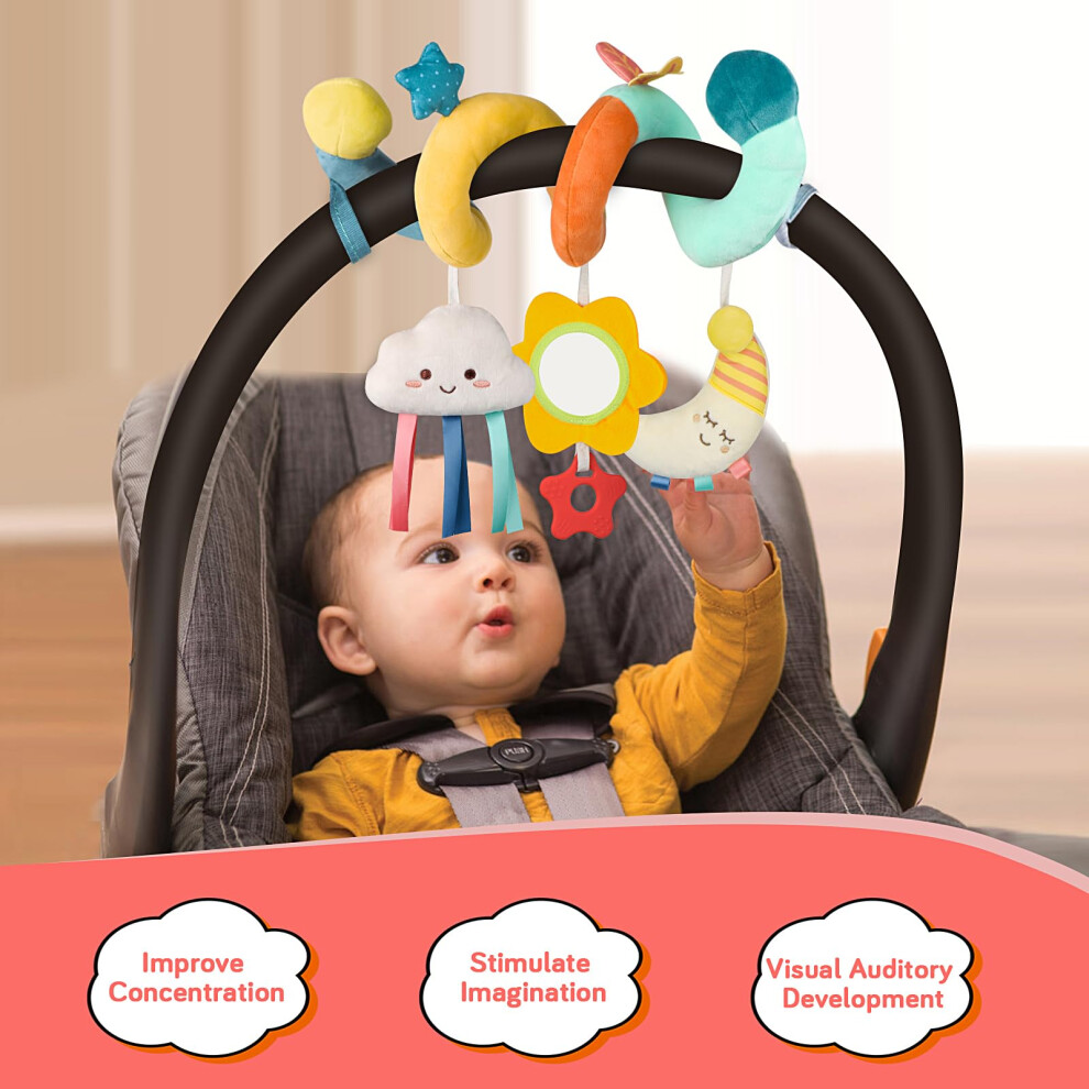 Spiral Pram Toys for Babies 0-6 Months Car Seat Toy, Newborn Toys