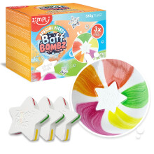 3 x Large Star Bath Bombs from Zimpli Kids, Special Effect Bath Bombs for Children, Handmade Bubble Bath Fizzies Gift Set, Organic, Moisturising,