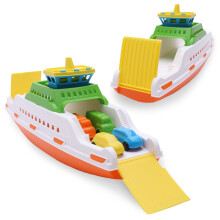 Toyland Traghetto colorato da 39 cm (15"") con rampe mobili e 4 mini macchinine - Giocattolo acquatico galleggiante per bambini - Giochi da piscin