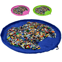 - Toy Storage Bag | Large Bag Mat | Foldable Kids Storage Toys Organizer | Drawstring Bag Play Mat | Storage Ideas Fast Cleanup (150cm, Blue)