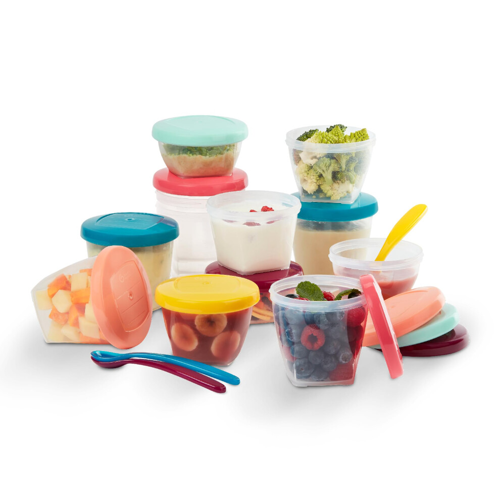 Babybols Multiset baby food storage containers, weaning pots - 3 x 120 ml 3 x 180 ml 6 x 250 ml and 3x Soft Spoons