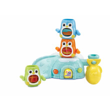 Stack and Slide Penguin Pals, Interactive Stacking Bath Toy for Sensory Play, 3 Stacking Penguins, Songs, Phrases and Melodies, Gift for Toddler 12,