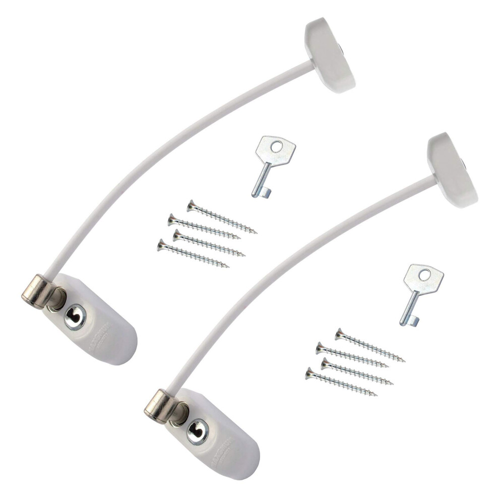 Lockable Baby And Child Window And Door Safe Restrictor In (2 Pack) White Max6mum Security