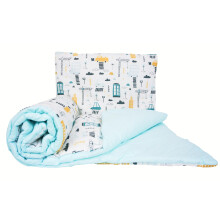 2 Piece Baby Children Quilt Duvet & Pillow Set 80x70 cm to fit Crib or Pram (City)