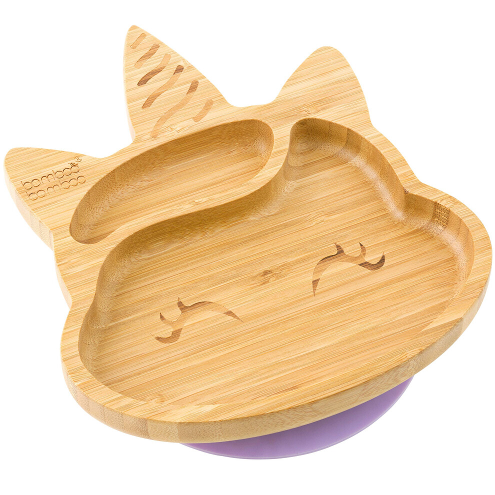 Baby Plate And Toddler Plate, Suction Plate For Feeding And Weaning, Bamboo Unicorn Plate With Secure Suction, Suction Plates For Babies From 6 Months Bamboo Bamboo