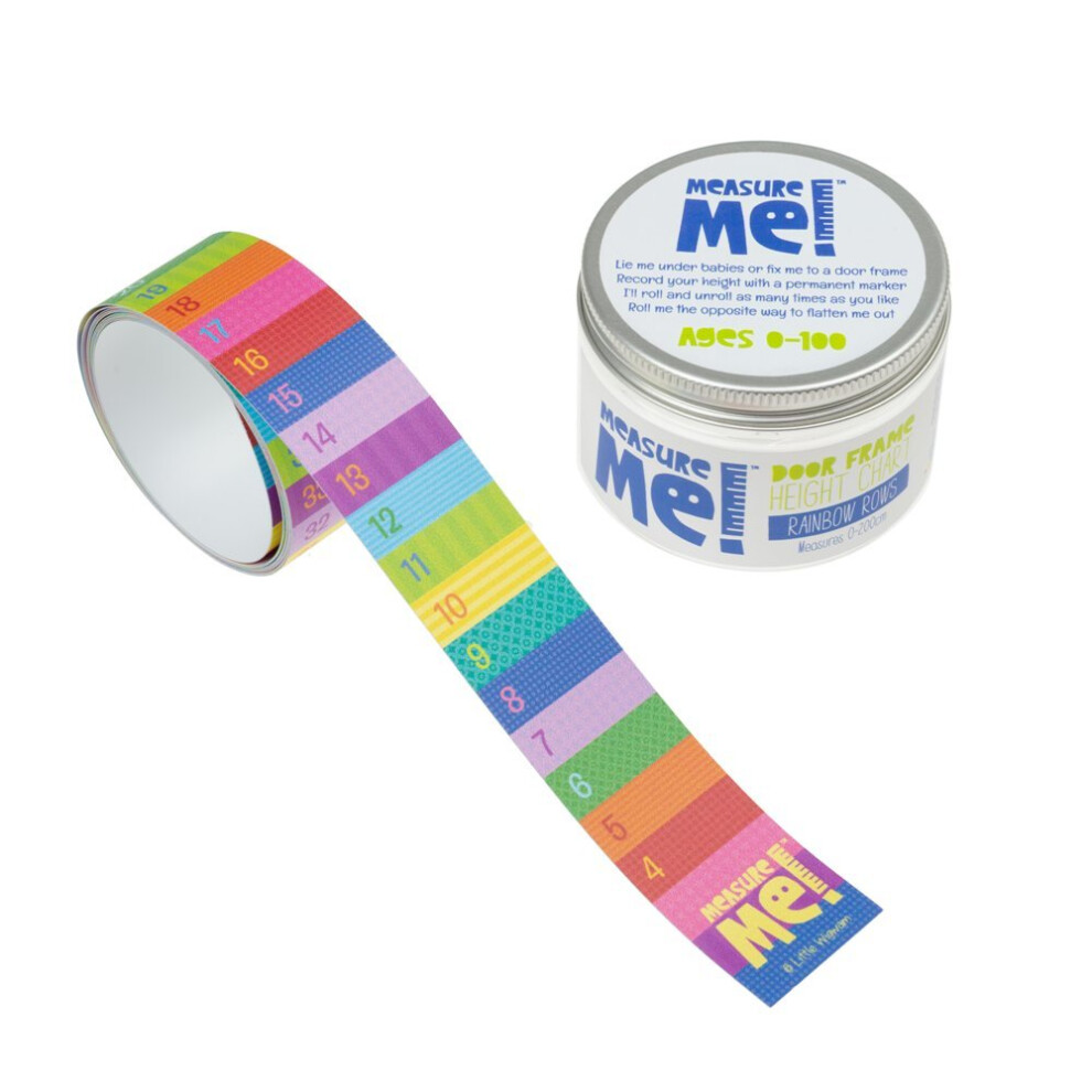 Measure Me! Roll-Up Door Frame Height Chart For Kids - Rainbow Rows Little Wigwam