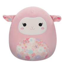 SQCR05430 12-Inch-Lala The Pink Lamb with Floral Ears and Belly, Multicolour