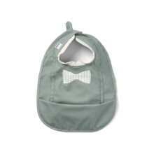Baby Feeding Bib for Baby and Toddlers, Waterproof with Pocket, Scandinavian Design - Pebble Green, Green