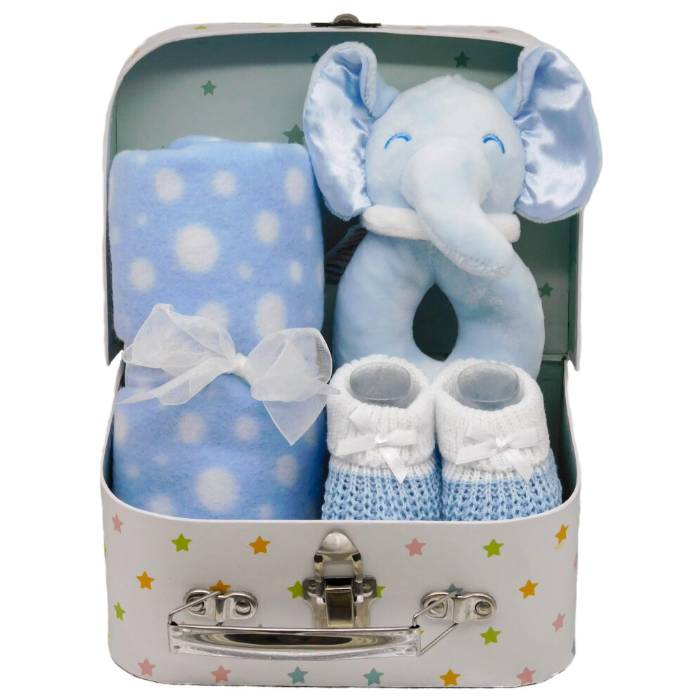 Baby Boy Gifts Set Keepsake Box Hamper For A Baby Shower Or Newborn Baby With An Elephant Theme Tiny Welcome