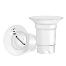 15mm Flange Inserts (Long) Compatible with Medela 24mm PersonalFit Shield, Spectra 24mm, Freemie 25mm Cup, Compatible with Momcozy Wearable 24mm Cup