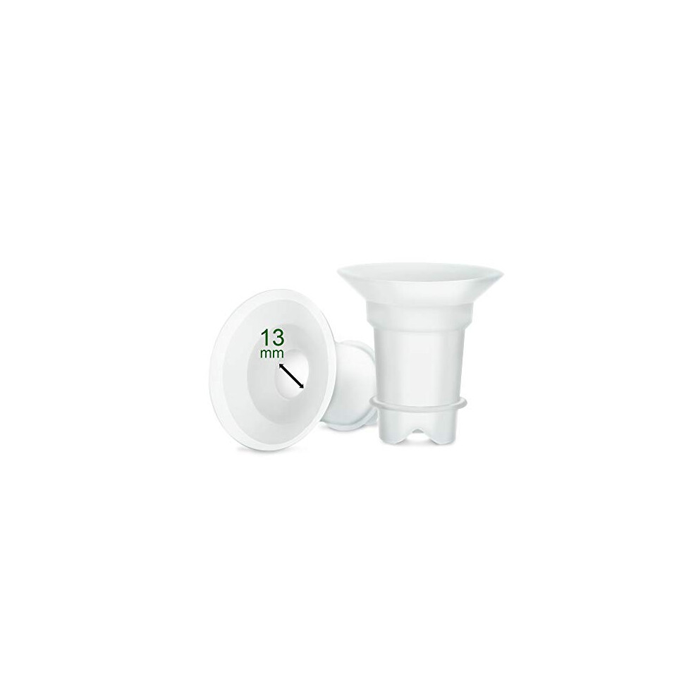13Mm Flange Inserts (Long) - Compatible With Freemie 25Mm, Medela, Spectra, Willow, Momcozy - Bpa, Dehp Free - 2 Count Maymom