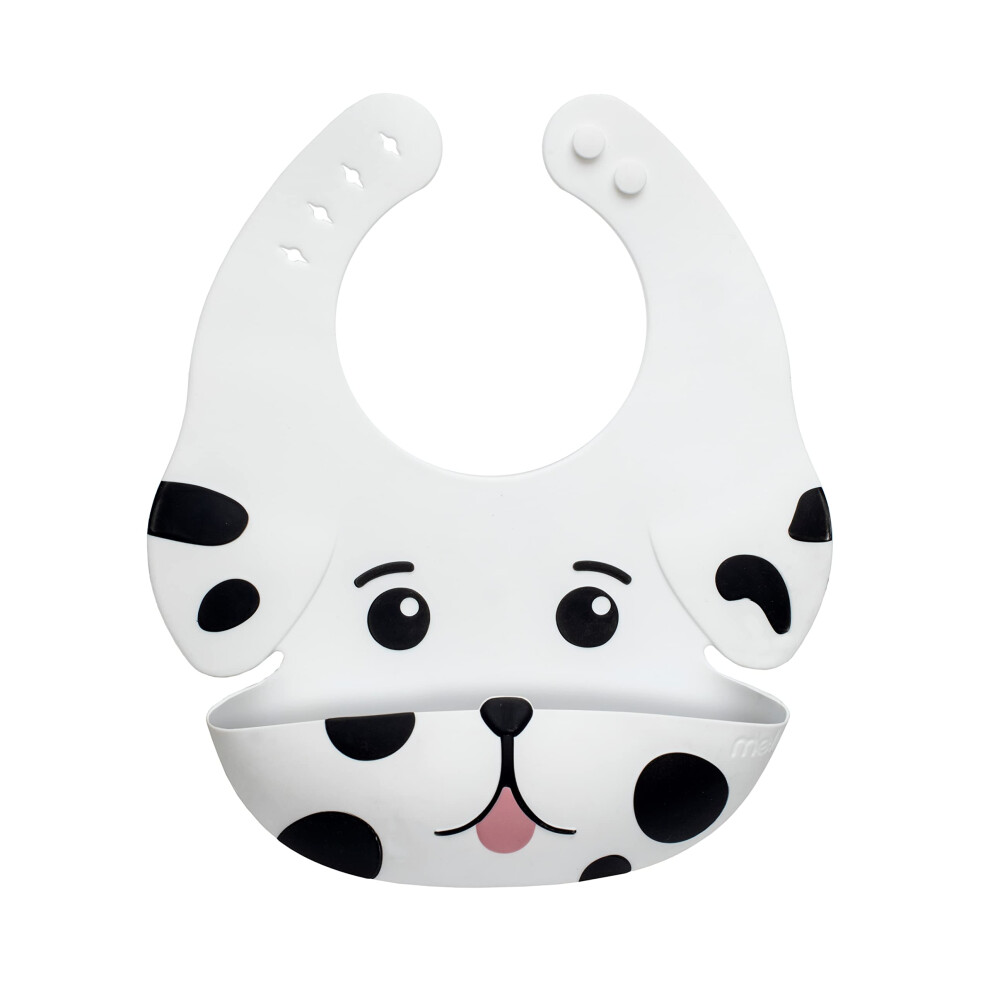 Silicone Weaning Bib With Large Food Catcher For Babies And Toddlers (Dog) Melii