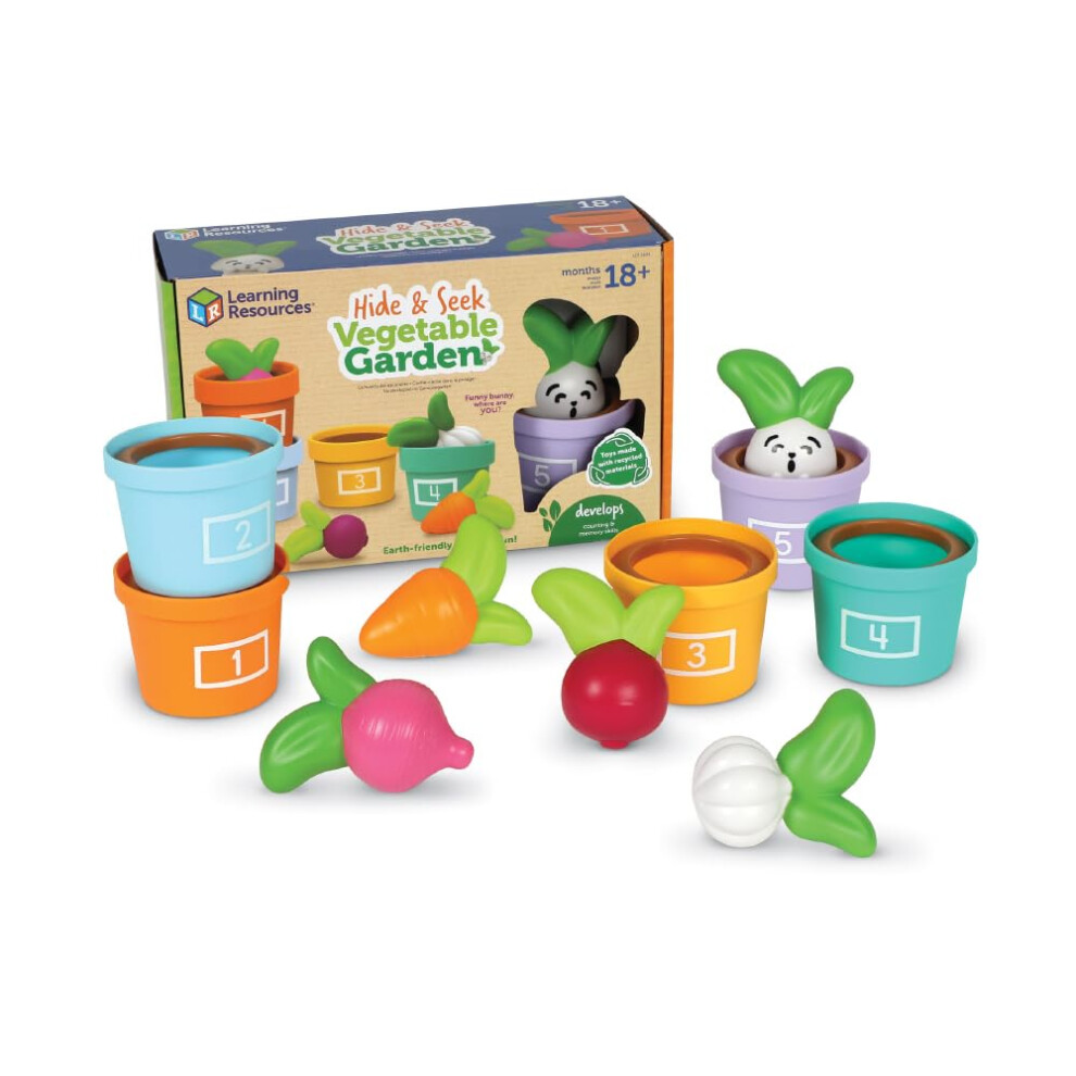Learning Resources Hide & Seek Vegetable Garden, Ages 18 Months, Toddler Learning Toys, Sustainable Toys