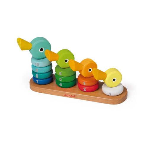 Janod Duck Family Stacker - Plush Soft Toy 2