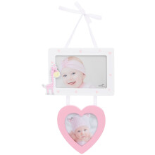 Twin Photo Frame, Pink Baby Girl, 6 x 4 Inches, Christening Newborn Gift