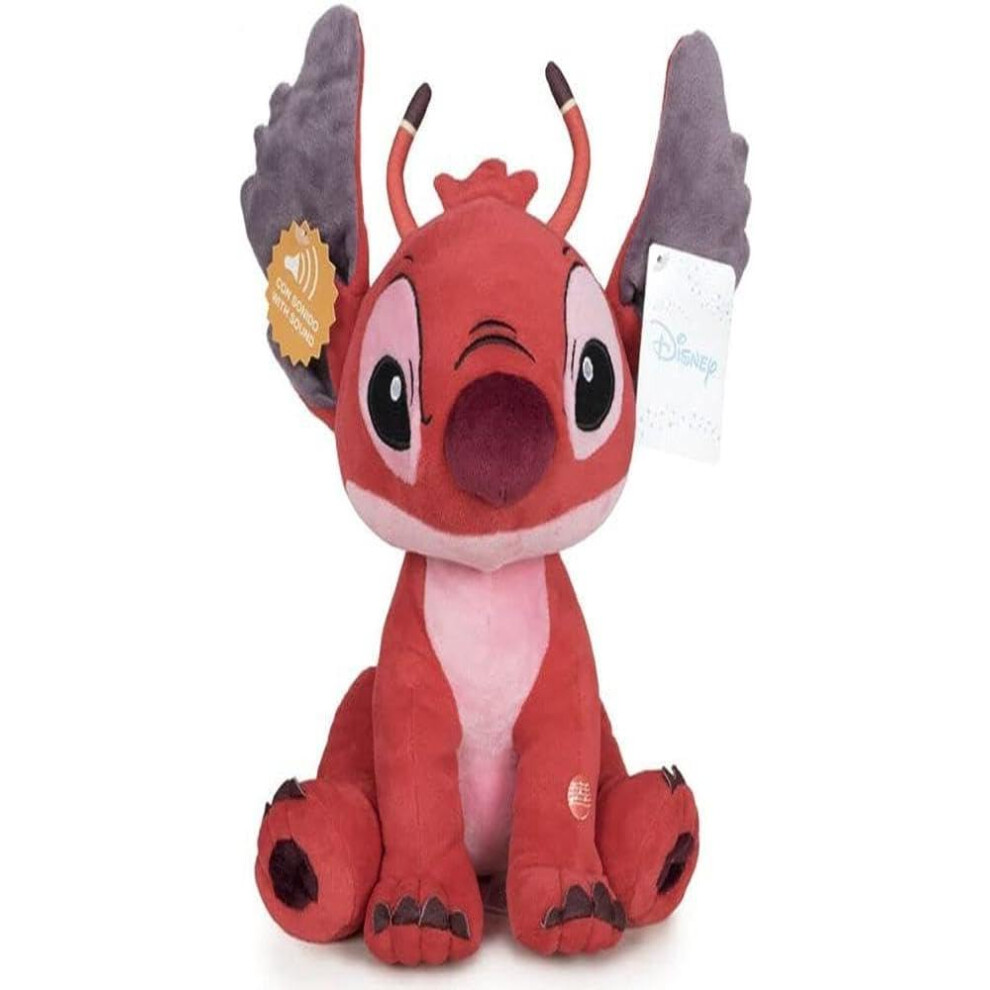 CADEAUX STORE Lilo&Stitch Leroy Soft Plush Toy with Sound 11.41 Inch / 29 cm Red