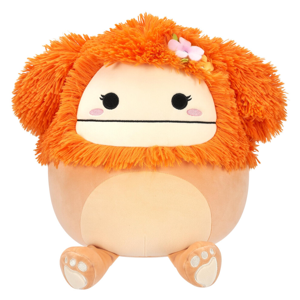 Squishmallows Sqcr05428 12-Inch-Shasta The Bigfoot With Flower Pin, Multicolour Light/Orange