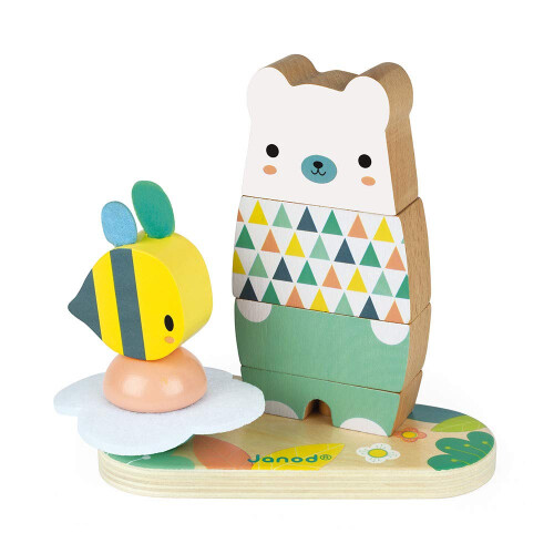 Janod J05156 Bear, Multi-colord - Plush Soft Toy