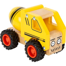 Véhicule en bois - Small foot company - Bétonnière - Jaune - 100% FSC - Pour enfants à partir de 12 mois