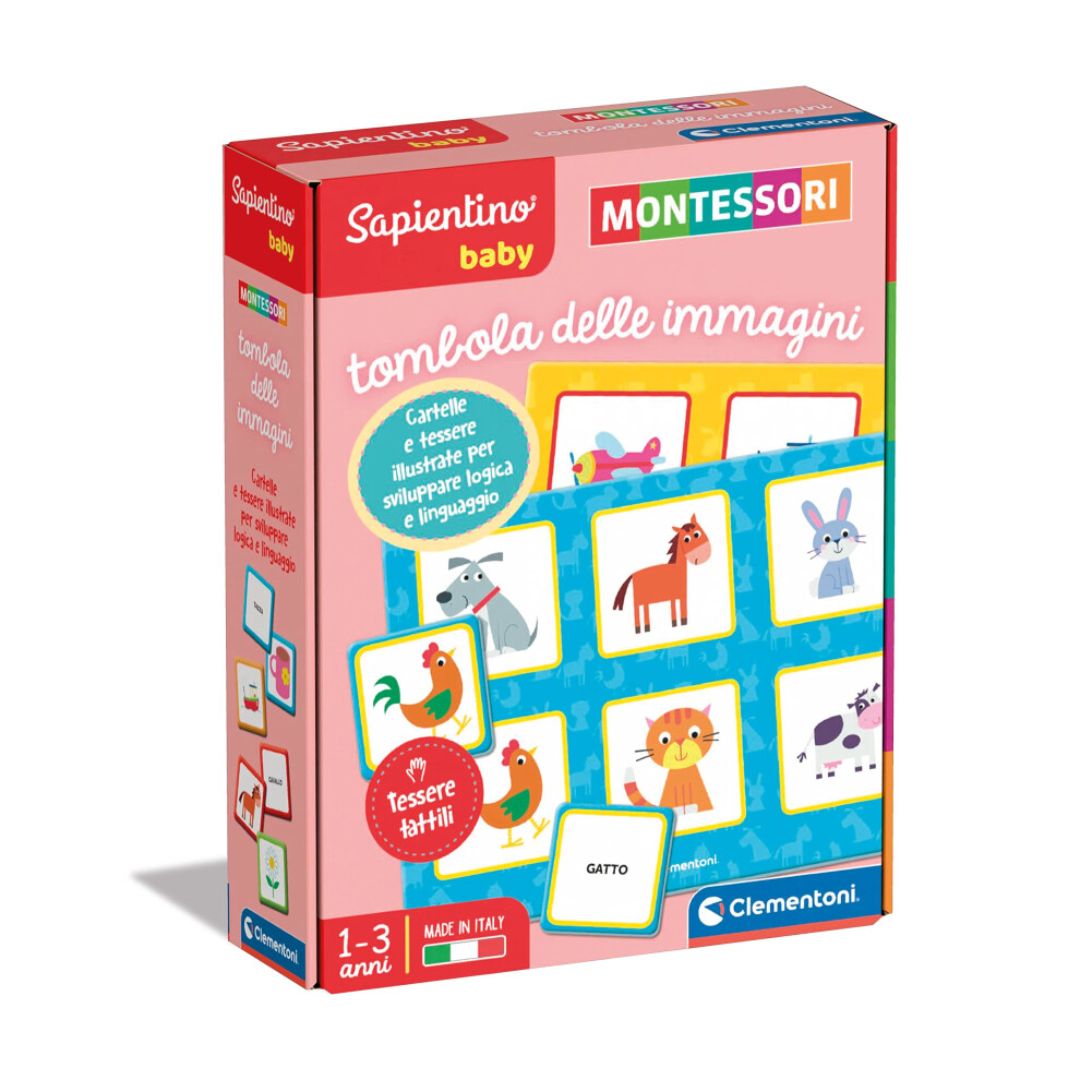 16420 Sapientino Baby Tombola Delle Immagini-Educational 1 Year (English Version), Montessori Games, Made in Italy, Multi-Coloured