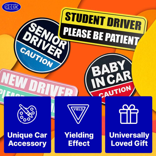 Baby in Car Magnet_Circular Type (3 Pack) (Yellow/Black) 2