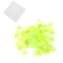 100Pcs Glow Stars and 1 Moon In The Dark Star Plastic Stickers for Bedroom Décor