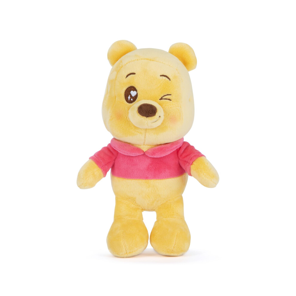 Disney Winnie The Pooh 25cm Plush with Twinkle Eyes, cuddly soft toy for kids and adults for birthday and gift, from 0 years