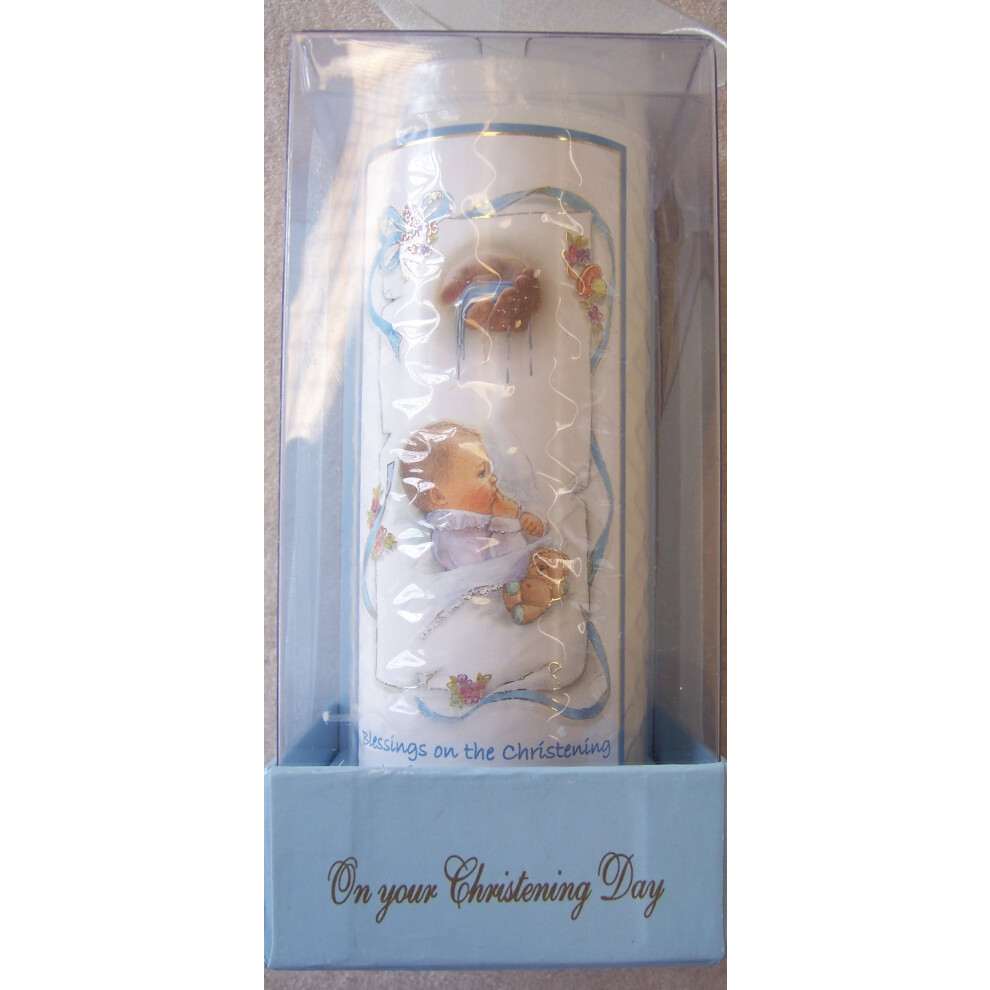 BABY BOY CHRISTENING CANDLE