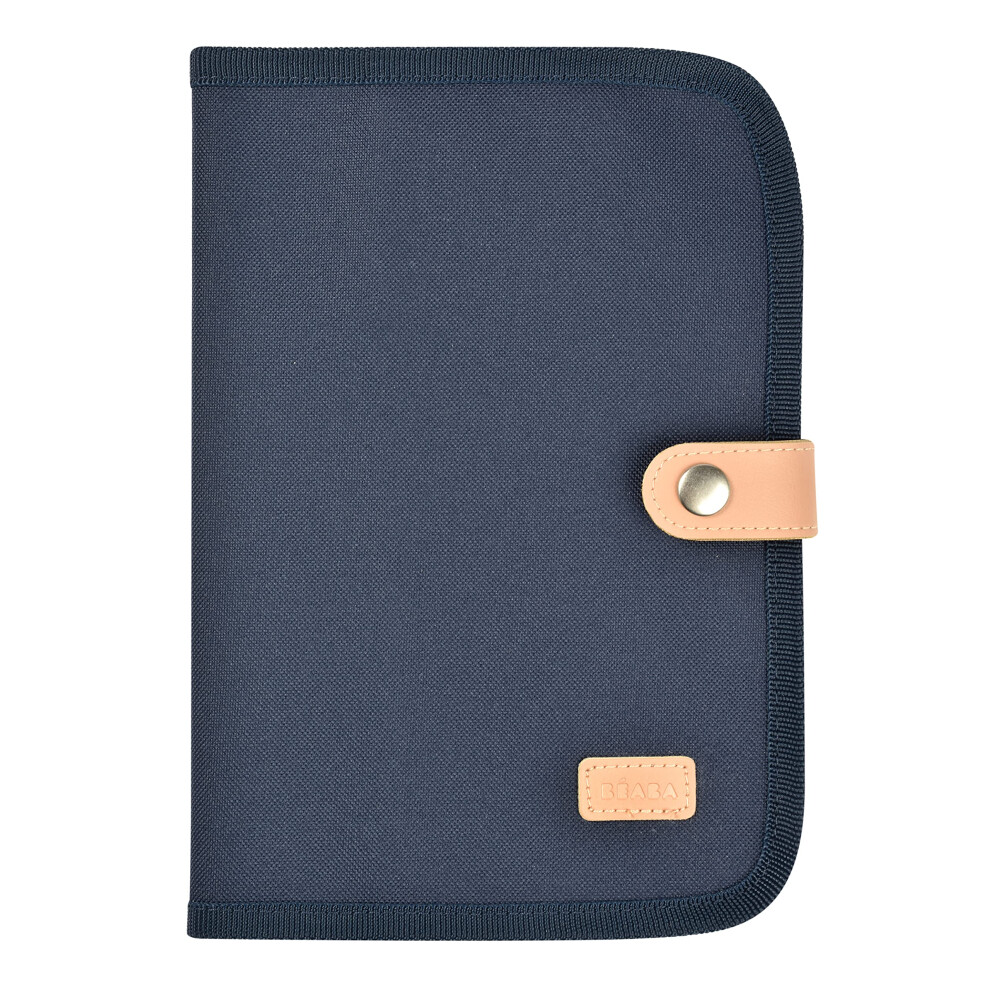 BÃ©aba Health Book Cover, Geneva, 2 Inside Pockets, Press Stud, Waterproof Fabric, Navy