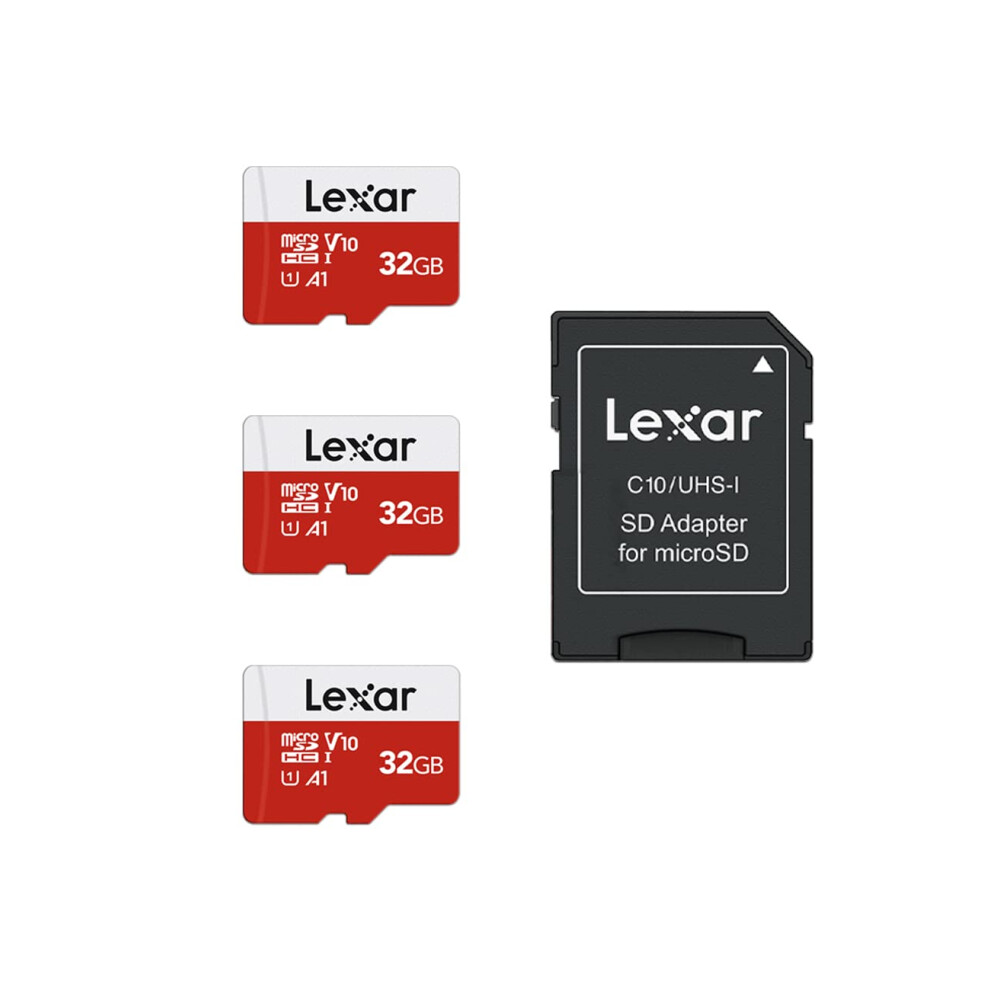 32GB 3 Pack Micro SD Card E Series, microSDHC UHS-I Flash Memory Card with Adapter - Up to 100MB/s, A1, U1, Class10, V10, High Speed TF Card (3