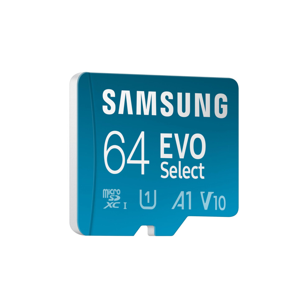 EVO Select (2024) microSD card + SD adapter, 64GB, Memory card for smartphone and tablet, UHS-I U3, 4K UHD, Full HD, 160 MB/s Read, MB-ME64SA/EU