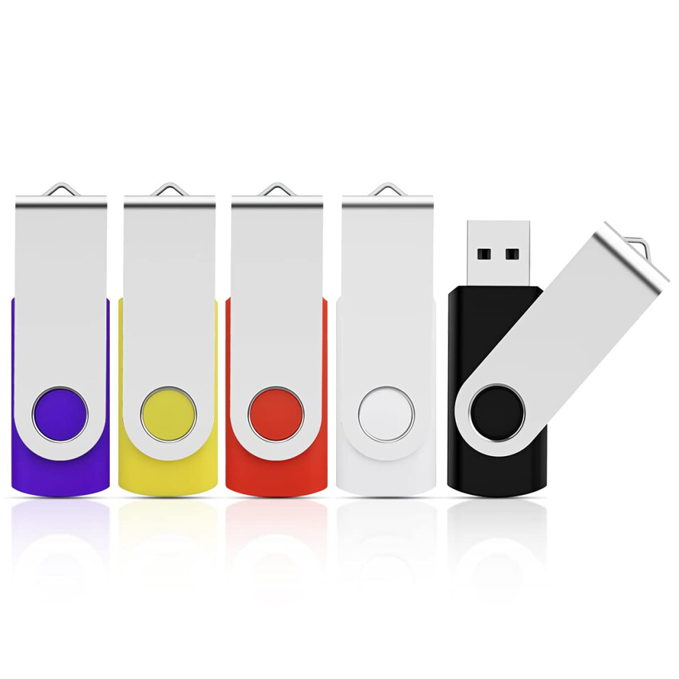 16Gb Usb Stick 5 Pack, Kootion 16Gb Flash Drive Thumb Drives Memory Stick Jump Drive Swivel Pen Drive With Led For Storage And Backup (16G, 5 Light 763230616136