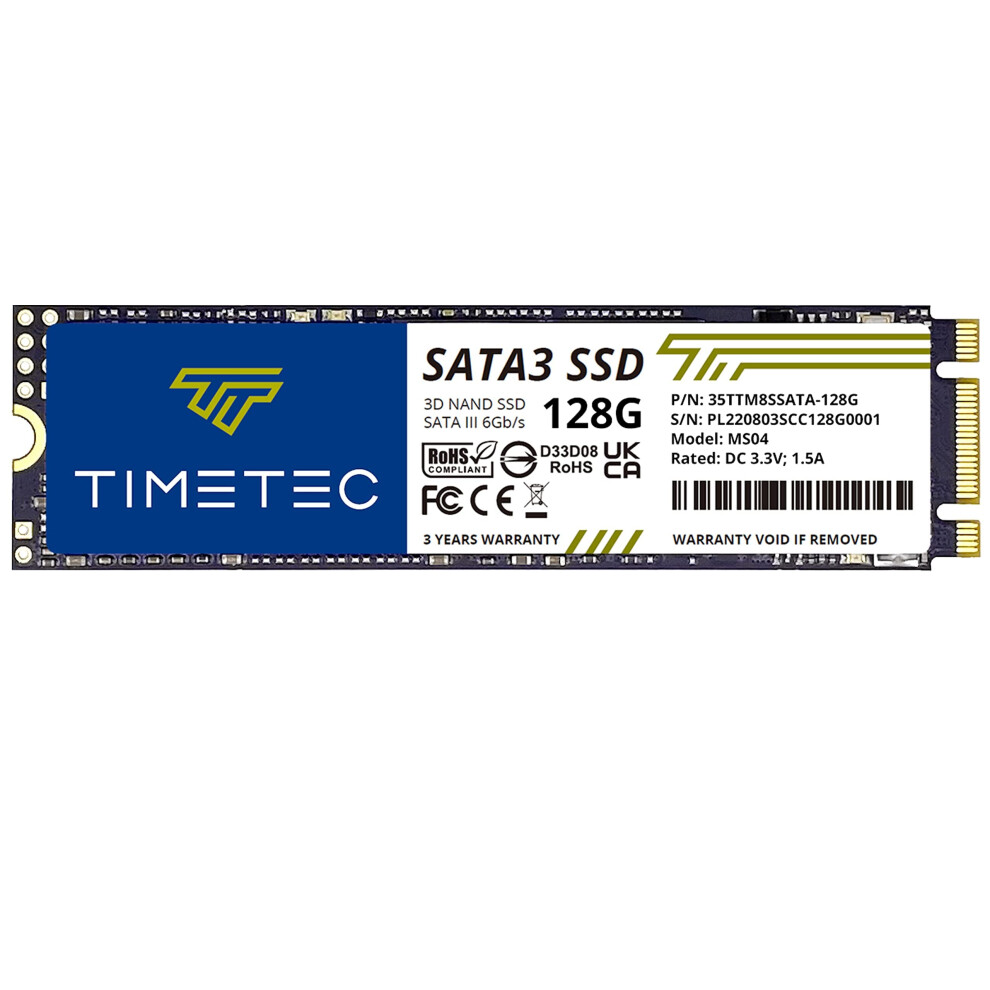 Timetec 128 Gb Ssd 3D Nand Sata Iii 6GB/S M.2 2280 Ngff 64TBW Read Spead Do 550 Mb/S Slc Performance Performance Wewnetrzne Dysk Stalego Stalego-image