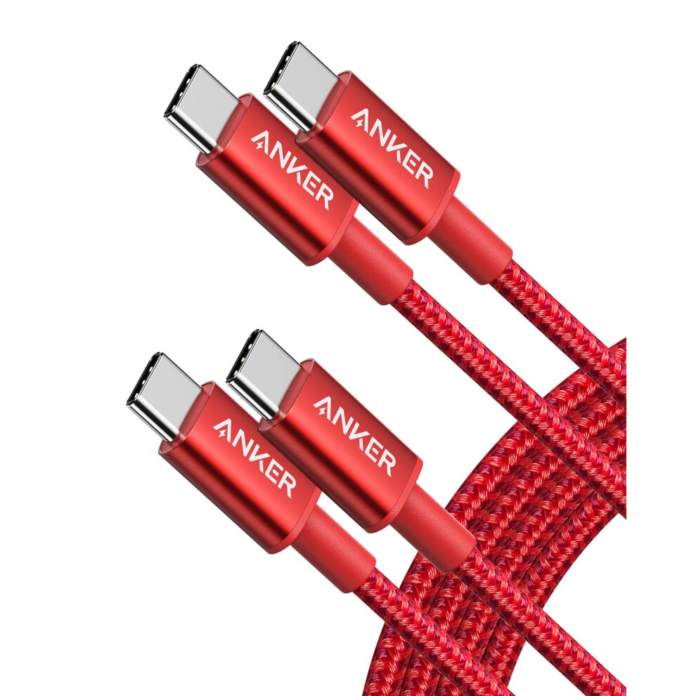 New Nylon USB-C to USB-C Charging Cable 1.8m Length Twin Pack with Power Delivery for MacBook Pro 2020, iPad Pro, Galaxy S20, Switch, Pixel, LG and