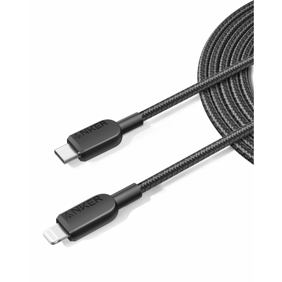 USB C to Lightning Cable, 310 USB-C to Lightning Braided Cable(10ft, Black), MFi Certified, Fast Charging Cable for iPhone 14 Plus 14 14 Pro Max 13 13