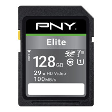 Karta pamięci Flash PNY Elite Class 10 U1 V10 SDXC 128 GB — 100 MB/s Class 10 U1 V10 Full HD UHS-I Pełnowymiarowy SD