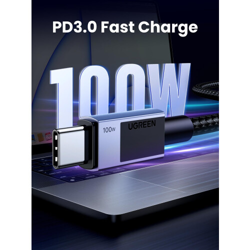 UGREEN USB-C-zu-USB-C-Schnellladekabel 5A PD, 2 m - Space Grau 1